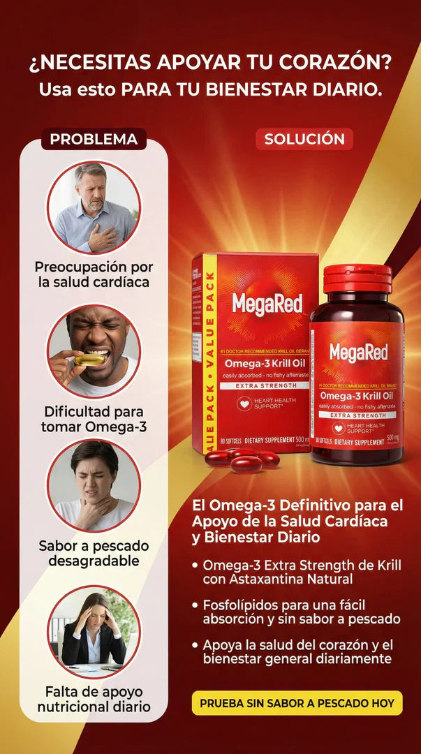 🔥 MegaRed Omega 3s® – Impulsa tu testosterona y energía natural 1000 mg. 60 Caps.