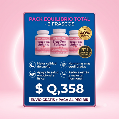 True Fem™ 60 Cápsulas - Recupera tu Salud Femenina y  Equilibrio Hormonal + Envío Gratis